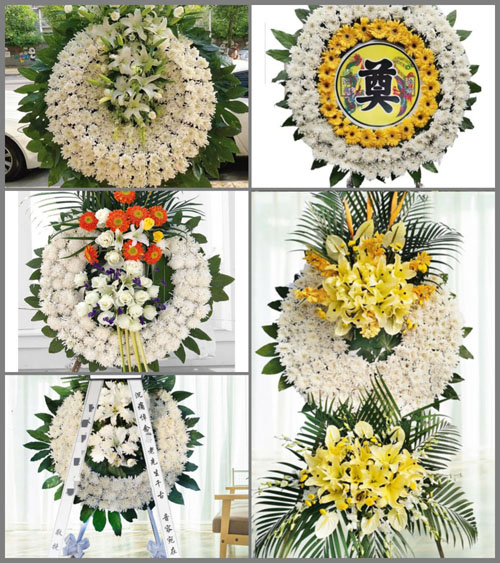 山东济宁金乡县肖云镇周花园村花圈速递